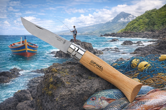 Couteau Opinel n°9 Inox – L’outil du pêcheur réunionnais